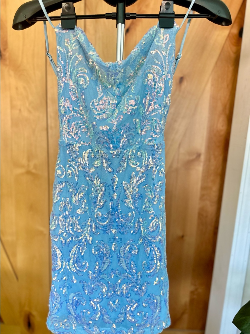 Windsor Blue Sequins Mini Dress